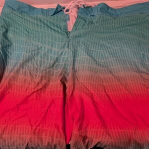 George Aqua and Coral Men's Swim Board Shorts